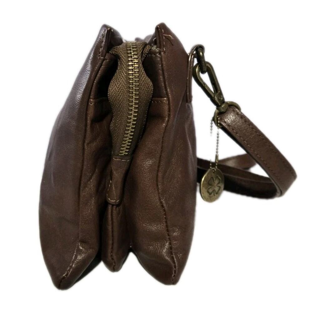 Lucky Brand Genuine Leather Purse Shoulder Bag Crossbody Wristlet - Picture 5 of 12